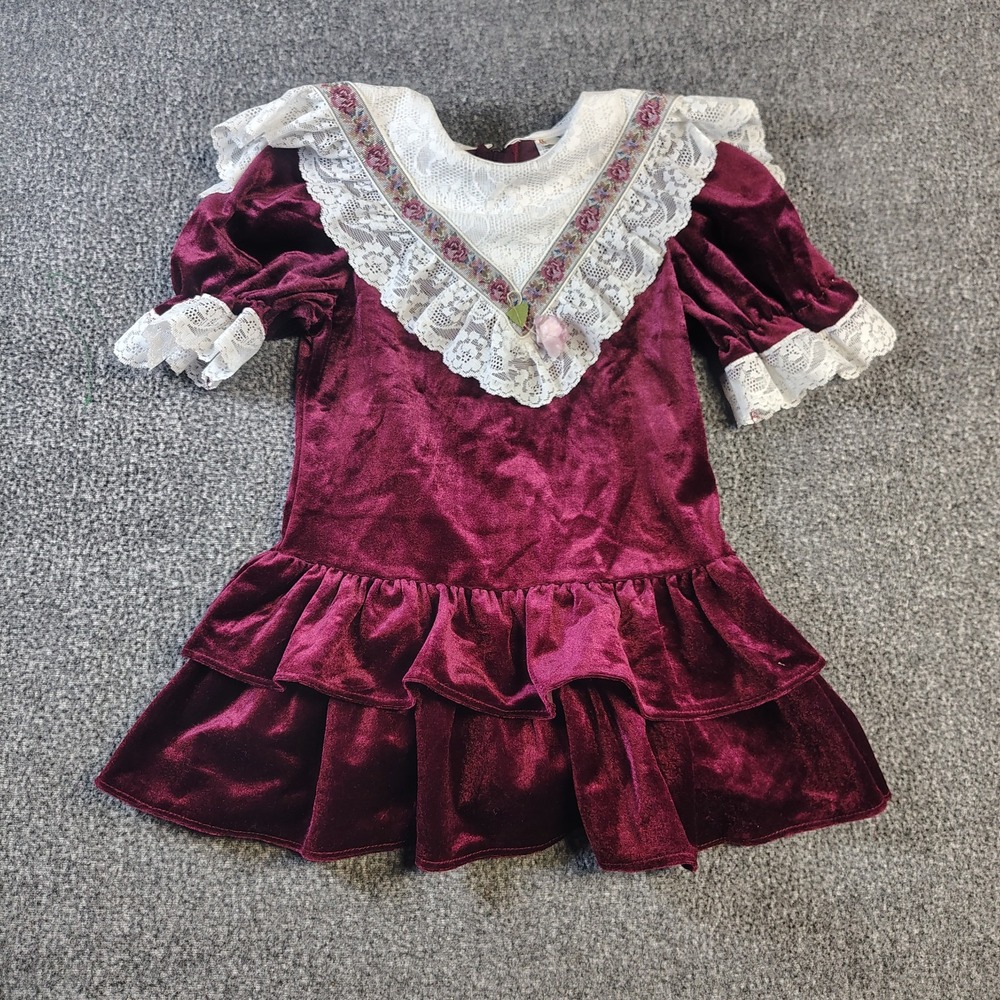 Vintage Cottagecore Velvet Dress size 5